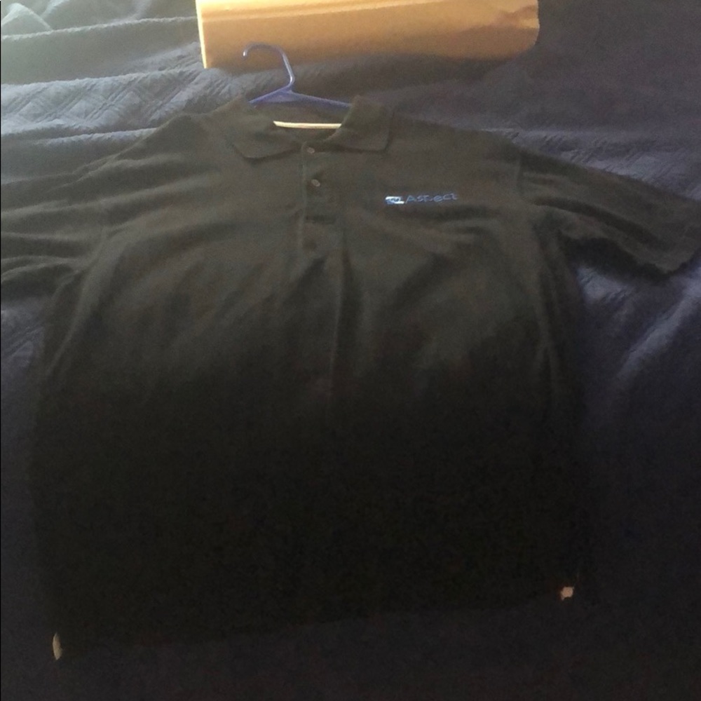 Aspect large polo black blue logo